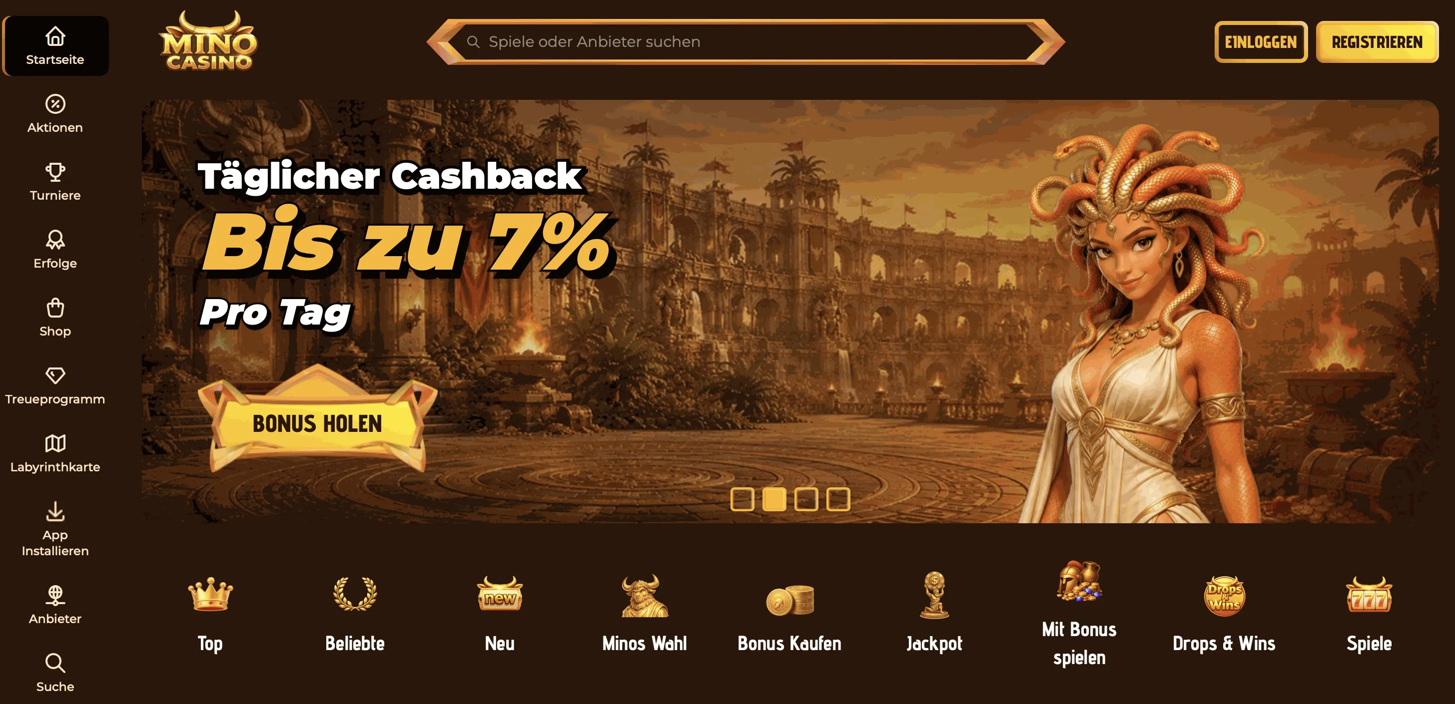Mino Online Casino Startseite