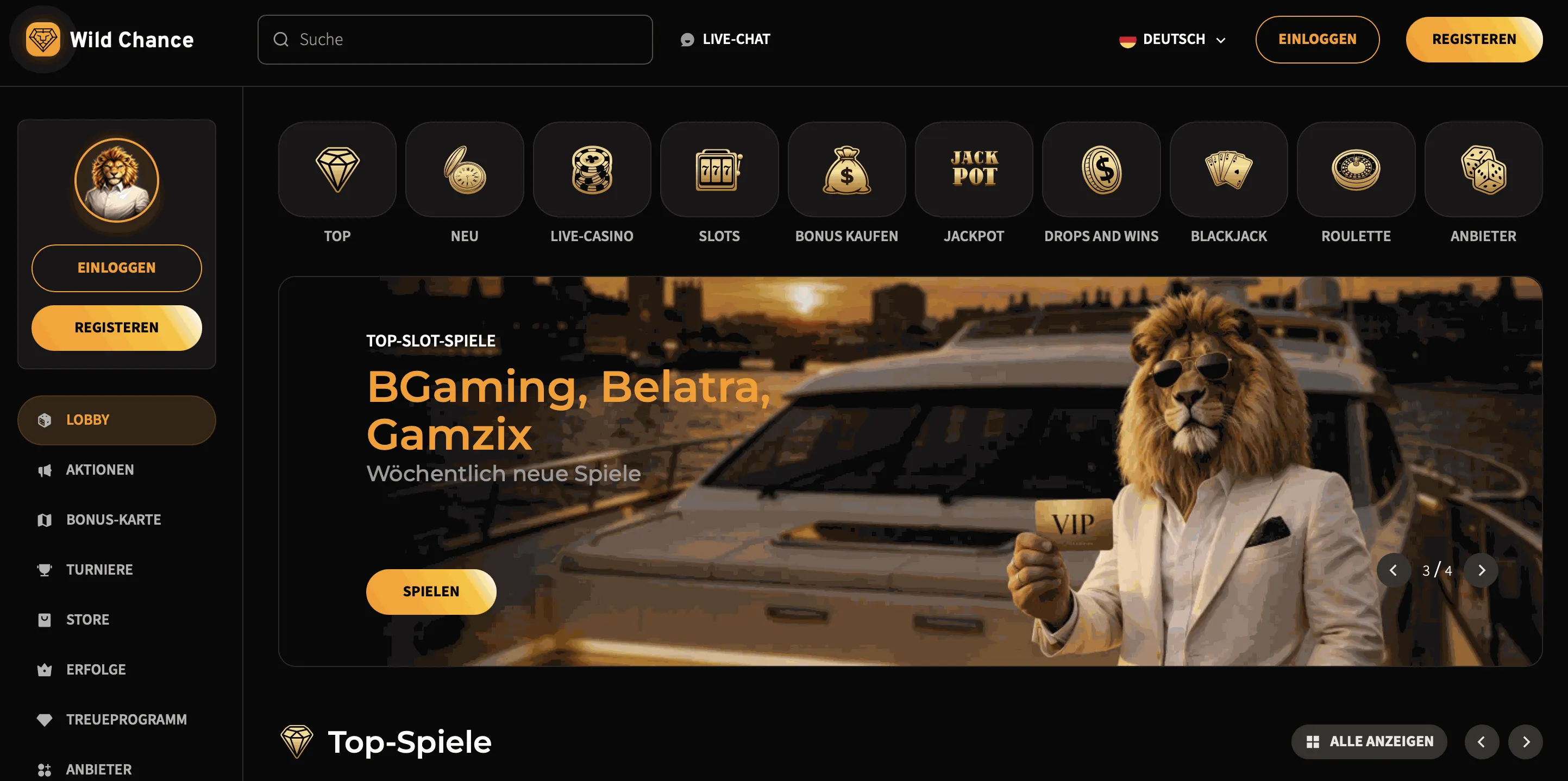 Wild Chance Online Casino Startseite